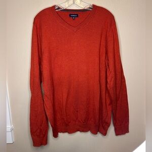 Croft & Barrow Men’s V-neck Lightweight Sweater Size XL Burnt Orange/Rust